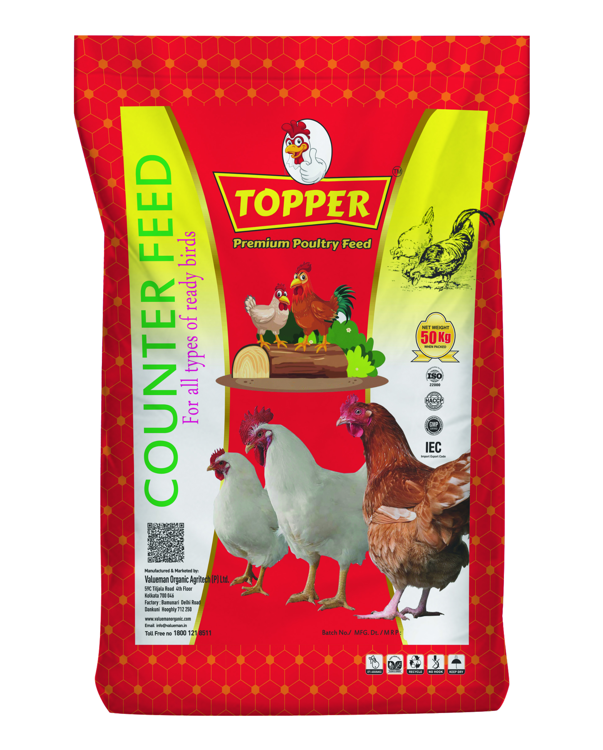 Topper Premium Poultry Feed - Counter - Valueman Organic - Organic India  Healthy India